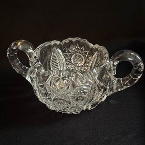 Vintage Star Pattern Cut Glass Candy Dish Repurposed Chic